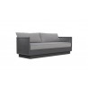 Azzurro Porto 3 Seat Sofa With Matte Charcoal Aluminum Frame And Ash All-Weather Rope - Angled