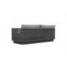 Azzurro Porto 3 Seat Sofa With Matte Charcoal Aluminum Frame And Ash All-Weather Rope - Back Angled