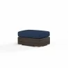 Montecito Ottoman in Spectrum Indigo w/ Self Welt - Front Side Angle - Montecito Ottoman in Spectrum Indigo w/ Self Welt - Front Side Angle