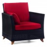 Rattan Deep Seating Arm Chair - Red