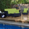 4 Piece Rattan Deep Seating Set - Green - Lifestyle