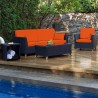 4 Piece Rattan Deep Seating Set - Orange - Lifestyle