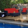 4 Piece Rattan Deep Seating Set - Red - Lifestyle