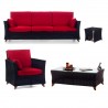 4 Piece Rattan Deep Seating Set - Red