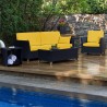 4 Piece Rattan Deep Seating Set - Yellow - Lifestyle