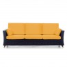 Rattan Deep Seating Sofa - Yellow