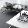 TemaHome Prairie 47x30 Marble Coffee Table in White Marble & Chrome - Lifestyle 2