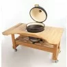 Primo Ceramic Kamodo Grill Only with  Optional Cypress Table - Stand Grill Open - Primo Ceramic Kamodo Grill Only with  Optional Cypress Table - Stand Grill Open