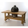 Primo Ceramic Kamodo Grill Only with  Optional Cypress Table - Stand Grill Closed