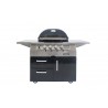 Primo Ceramic Oval G420C Freestanding Gas Grill - Front Shelves Up
