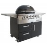 Primo Ceramic Oval G420C Freestanding Gas Grill  - Front Shelves Up Front