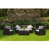 Hospitality Rattan Patio Plastique 4-Piece Seating Set Front View