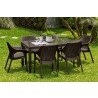 Hospitality Rattan Patio Plastique 7-Piece Armchair Dining Set