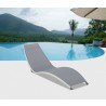 Hospitality Rattan Patio Helix Set of 2 Stackable Sling Chaise Lounge Outdoor- Gray