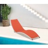 Hospitality Rattan Patio Helix Set of 2 Stackable Sling Chaise Lounge Outdoor- Orange
