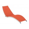 Hospitality Rattan Patio Helix Set of 2 Stackable Sling Chaise Lounge- Orange
