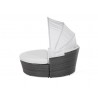 Hospitality Rattan Patio Manhattan Grey Wicker Canopy Daybed Side View