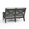 Monterey Loveseat in Frequency Sand w/ Contrast Canvas Java Welt - Back Side Angle - Monterey Loveseat in Frequency Sand w/ Contrast Canvas Java Welt - Back Side Angle