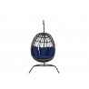 Milano Hanging Chair in Echo Midnight w/ Self Welt - Front Angle