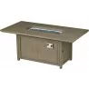 Paris Rectangle Fire Table With Burner - Burner Lid Opened - Paris Rectangle Fire Table With Burner - Burner Lid Opened
