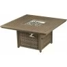 Patio Resort Lifestyle Paris 49" Square Fire Table With Burner - Unlit with Lid Opened - Patio Resort Lifestyle Paris 49" Square Fire Table With Burner - Unlit with Lid Opened