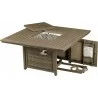 Patio Resort Lifestyle Paris 49" Square Fire Table With Burner - Gas Door Opened - Patio Resort Lifestyle Paris 49" Square Fire Table With Burner - Gas Door Opened