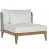 Sunpan Ibiza Armless Chair in Natural - Stinson White - Front Side Angle
