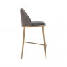 Sunpan Dover Counter Stool in Bravo Portabella-Sparrow Grey - Side Angle