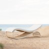 Azzurro Paloma Wave Lounge Chair With Matte White Aluminum Frame And Almond All-Weather Wicker - Lifestyle