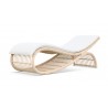 Azzurro Paloma Wave Lounge Chair With Matte White Aluminum Frame And Almond All-Weather Wicker - Angled