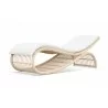 Azzurro Paloma Wave Lounge Chair With Matte White Aluminum Frame And Almond All-Weather Wicker - Angled - Azzurro Paloma Wave Lounge Chair With Matte White Aluminum Frame And Almond All-Weather Wicker - Angled