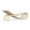 Azzurro Paloma Wave Lounge Chair With Matte White Aluminum Frame And Almond All-Weather Wicker - Back Angled - Azzurro Paloma Wave Lounge Chair With Matte White Aluminum Frame And Almond All-Weather Wicker - Back Angled
