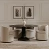 Moe's Home Collection Ethan Dining Table in Black - Front Lifestyle with White Dining Chairs - Moe's Home Collection Ethan Dining Table in Black - Front Lifestyle with White Dining Chairs