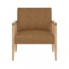 Sunpan Earl Lounge Chair in Natural - Pecan Leather - Front Angle