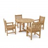 Anderson Teak Tosca 47" Round Table and 4 Classic Dining Armchair-3 - Anderson Teak Tosca 47" Round Table and 4 Classic Dining Armchair-3