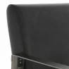 Sunpan Earl Dining Armchair in Ash Grey - Brentwood Charcoal Leather  - Closeup Top Angle - Sunpan Earl Dining Armchair in Ash Grey - Brentwood Charcoal Leather  - Closeup Top Angle
