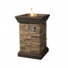 Crawford and Burke Misti Brown Stack Stone Outdoor Gas Fire Pit, Front Angle