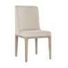 Sunpan Elisa Dining Chair in Light Oak - Mainz Cream - Front Side Angle - Sunpan Elisa Dining Chair in Light Oak - Mainz Cream - Front Side Angle