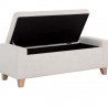 Sunpan Hartley Storage Bench in Natural - Moto Succo - Front Side Lifted Top Angle