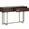 Sunpan Jade Console Table Antique Brass-Dark Mango - Front Side Opened Angle - Sunpan Jade Console Table Antique Brass-Dark Mango - Front Side Opened Angle