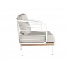 Sunpan Leon Lounge Chair - White - Palazzo Cream - Side Angle