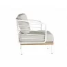 Sunpan Leon Lounge Chair - White - Palazzo Cream - Side Angle - Sunpan Leon Lounge Chair - White - Palazzo Cream - Side Angle