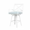 Bristol Swivel Counter Stool in Canvas Skyline w/ Self Welt - Front Side Angle - Bristol Swivel Counter Stool in Canvas Skyline w/ Self Welt - Front Side Angle