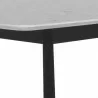 Sunpan Kali Dining Table 70.5" in Black - Grey Marble - Closeup Top Angle - Sunpan Kali Dining Table 70.5" in Black - Grey Marble - Closeup Top Angle