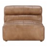 Moe's Home Collection Ramsay Leather Slipper Chair - Tan - Front Angle