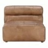Moe's Home Collection Ramsay Leather Slipper Chair - Tan - Front Angle - Moe's Home Collection Ramsay Leather Slipper Chair - Tan - Front Angle