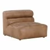Moe's Home Collection Ramsay Leather Slipper Chair - Tan - Front Side Angle - Moe's Home Collection Ramsay Leather Slipper Chair - Tan - Front Side Angle