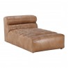 Moe's Home Collection Ramsay Leather Chaise - Tan - Front Side Angle