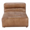 Moe's Home Collection Ramsay Leather Chaise - Tan - Front Angle