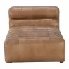 Moe's Home Collection Ramsay Leather Chaise - Tan - Front Angle - Moe's Home Collection Ramsay Leather Chaise - Tan - Front Angle